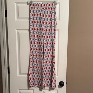 Geometric Patterned Boot Cut Pants